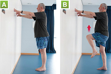 Fit Elderly People - One Leg Stand Exercise