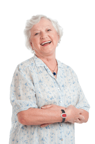 Elderly Lady wearing her Telecare Pendant