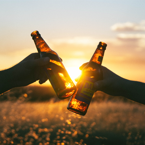 Two beer bottles