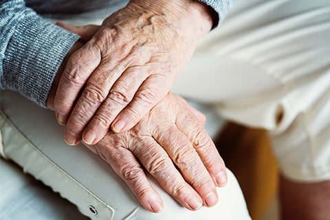 Elderly mans hands