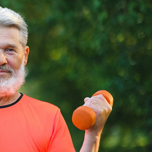 man maintaining body strength with resistance training