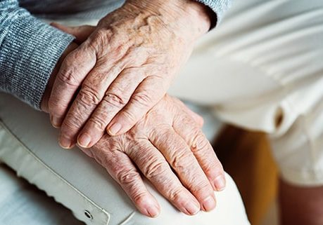 Elderly mans hands